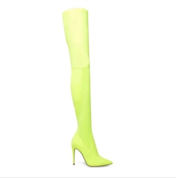 Steve Madden Shoes - Steve Madden Bright Green Over the Knee Boots